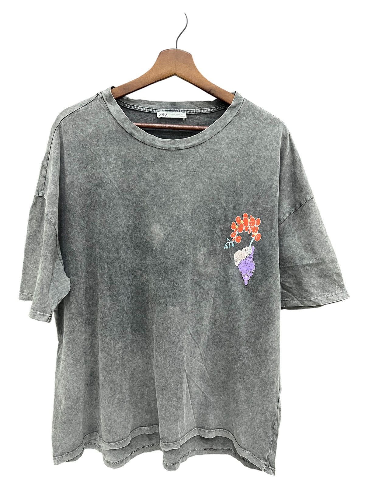 Zara Vintage Washed Bleach Dye Beach Tee