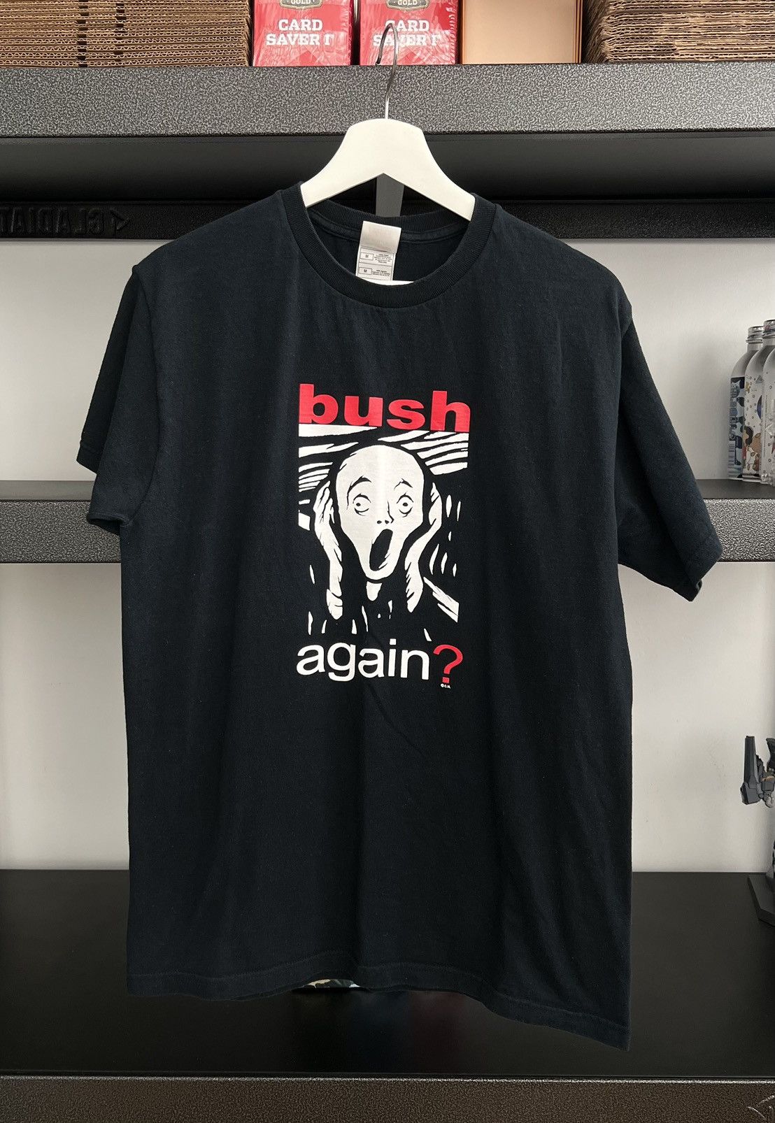 Vintage 2004 The Scream George Bush Again President Thrashed T Shirt