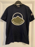 Moncler Blue Logo T Shirt Size Large Hoodie, Sweatshirt | FlexRushtees.com