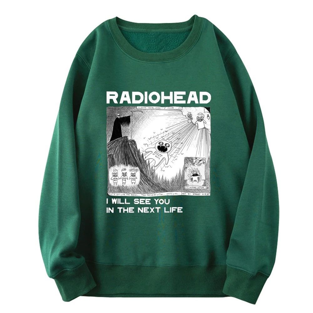Japanese Brand Retro Printed Radiohead Loose Sweatshirt T-Shirts, Hoodie | FlexRushtees.com