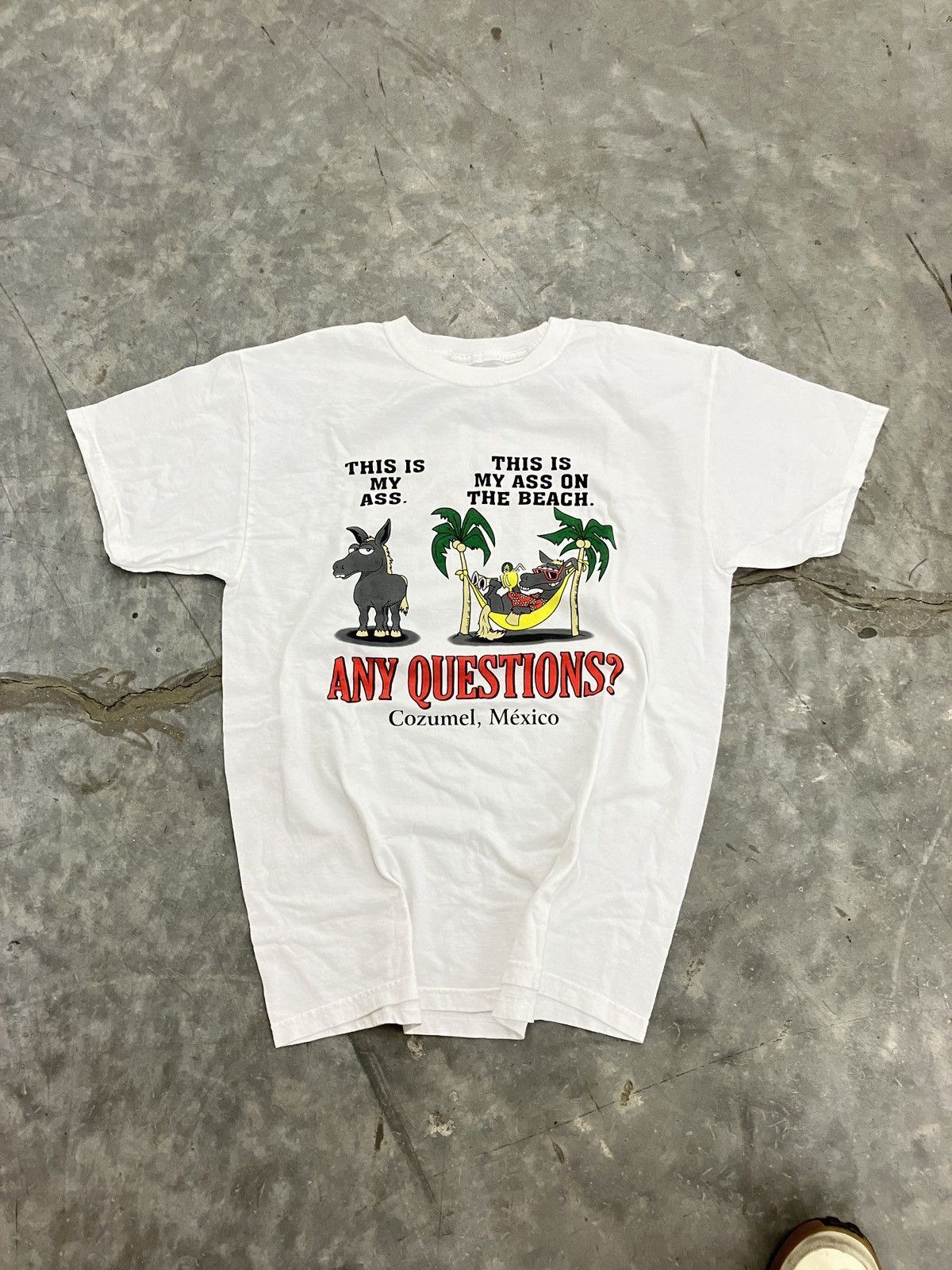Vintage 90s My Ass On The Beach Graphic Tee Donkey Art Shirt