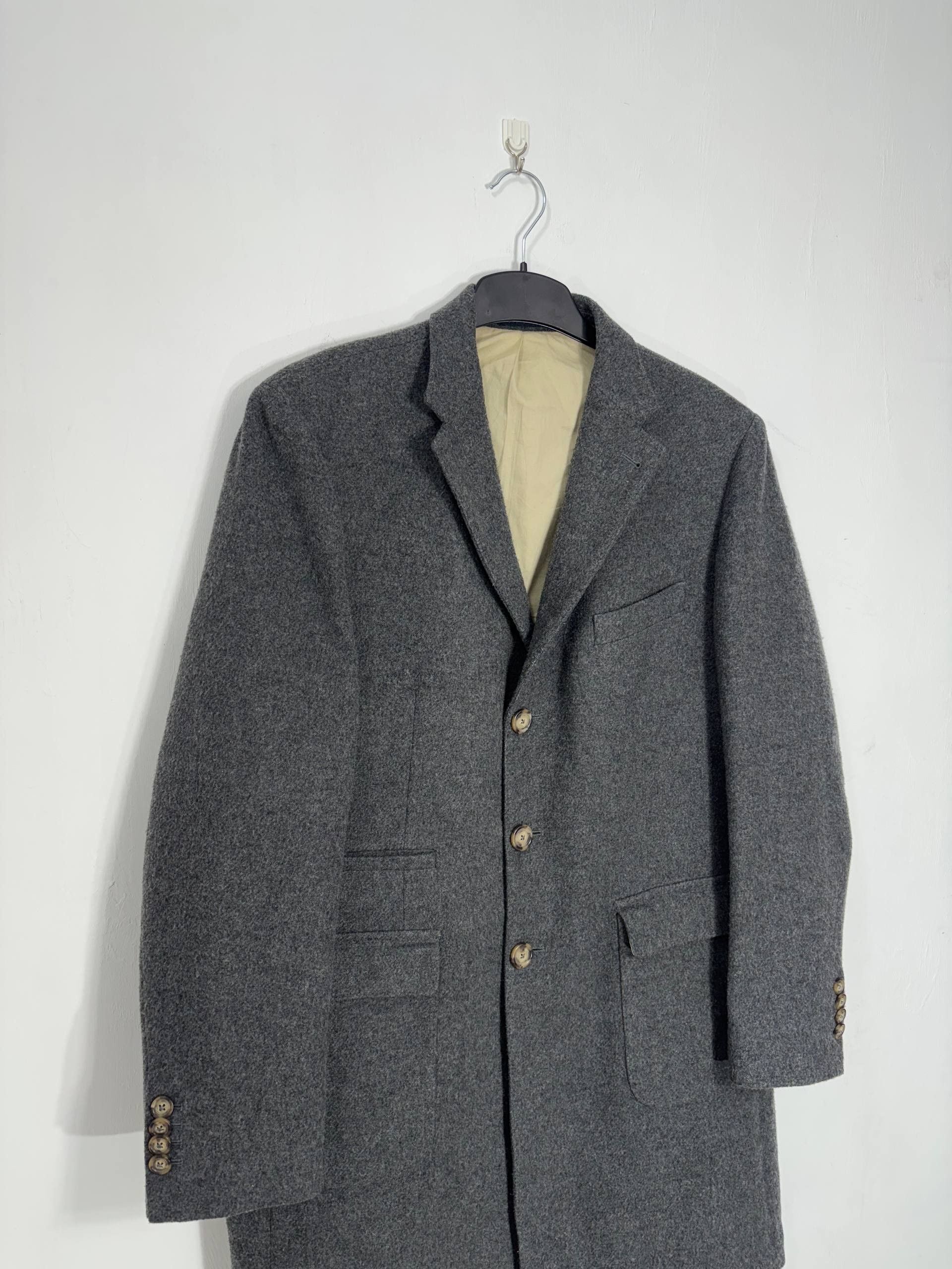 Vintage Angelico Collezione Wool Overcoat Half Lined Gray Italy