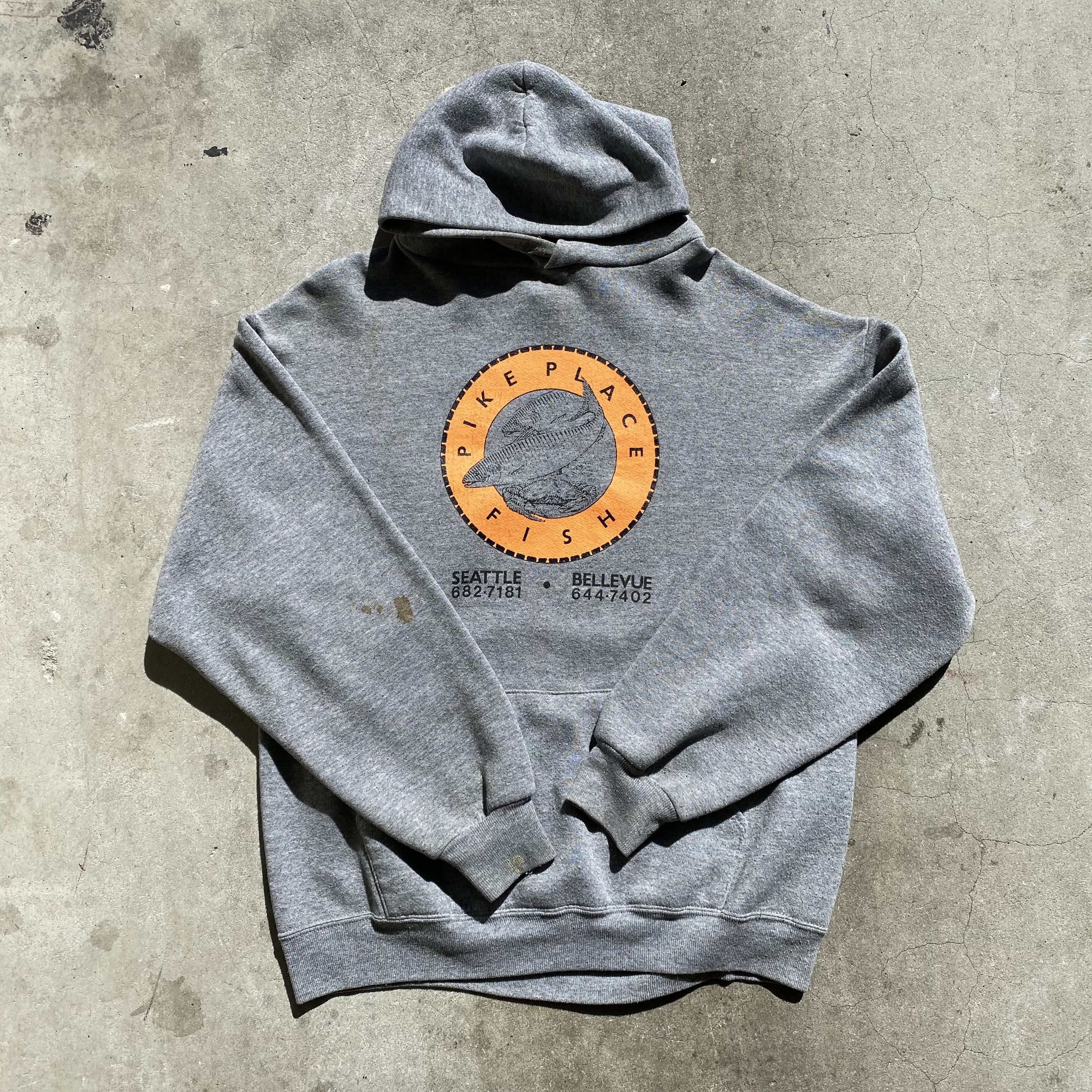 Vintage 80 S Jerzees Pike Place Fish Hoodie