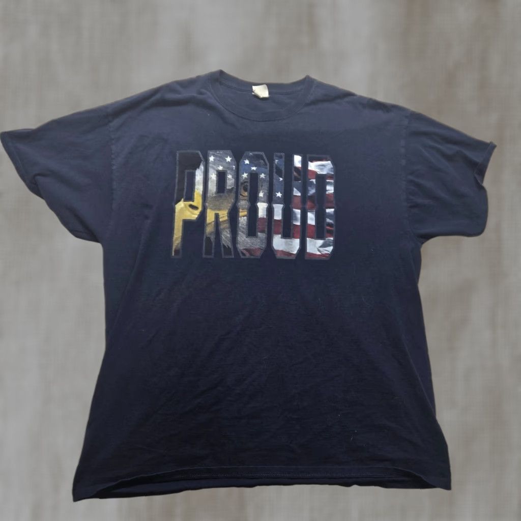 Vintage America Usa Patriotic Blue Tee Shirt Short Sleeve Men 2xl Xxl 2xl Usa Flag 4th July Gift Sum Hoodie, Sweatshirt
