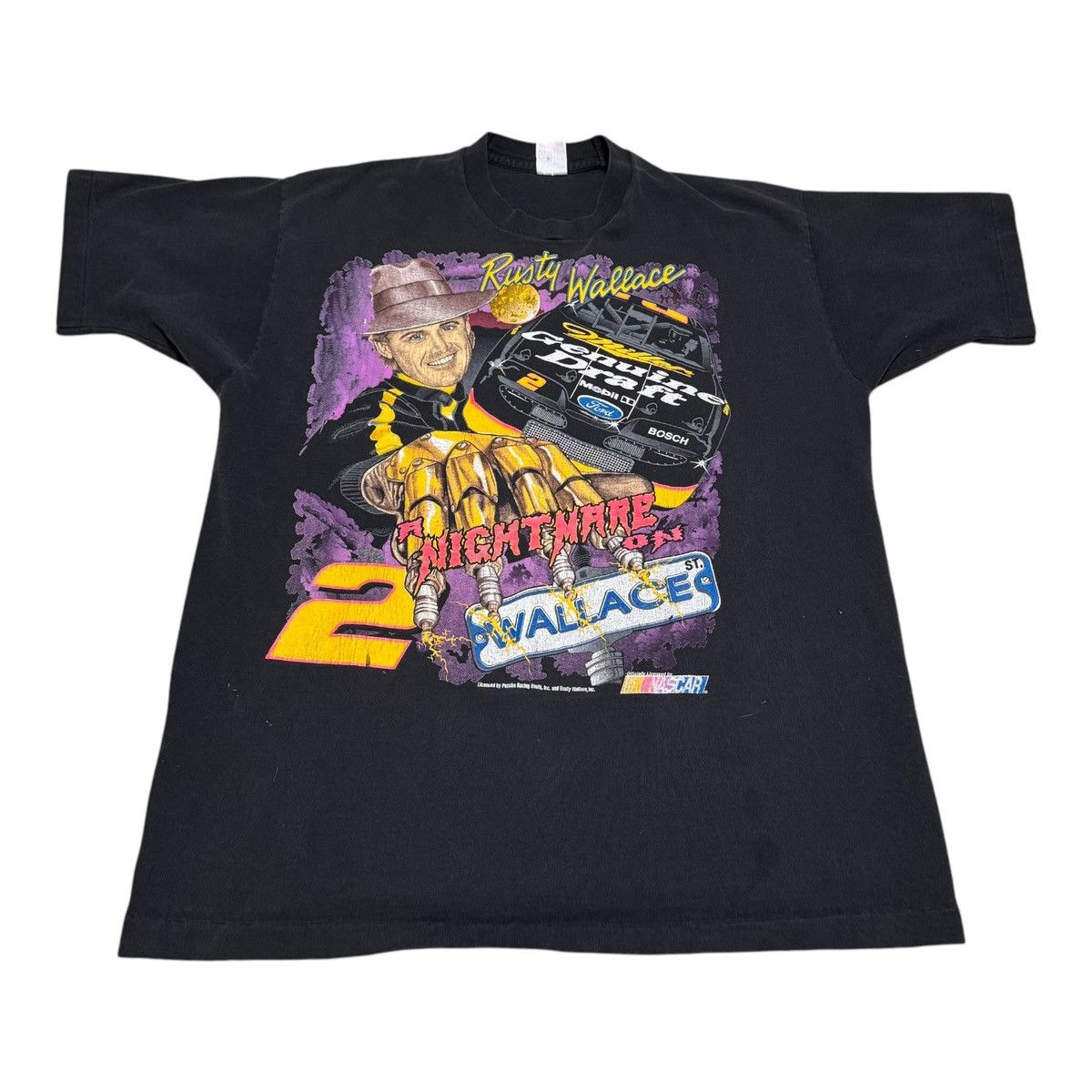 Vintage 90s Rusty Wallace Nightmare On Elm Street Shirt Xl Hoodie, Sweatshirt | FlexRushtees.com