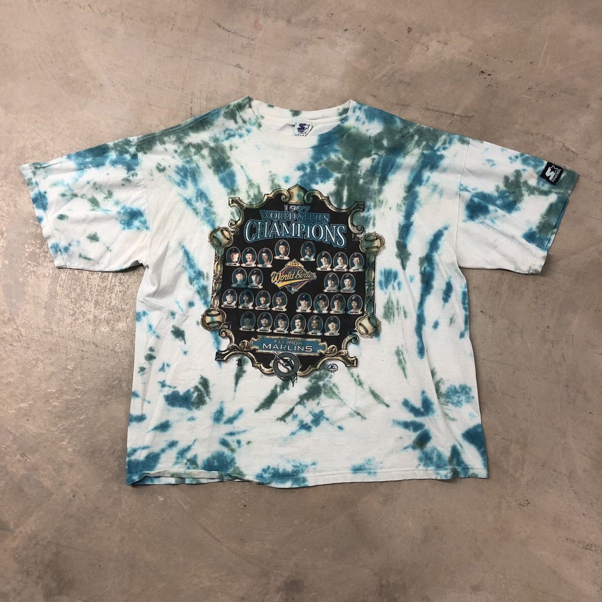 Starter X Vintage Vintage Florida Marlins 1997 World Series Tie Dye Tee