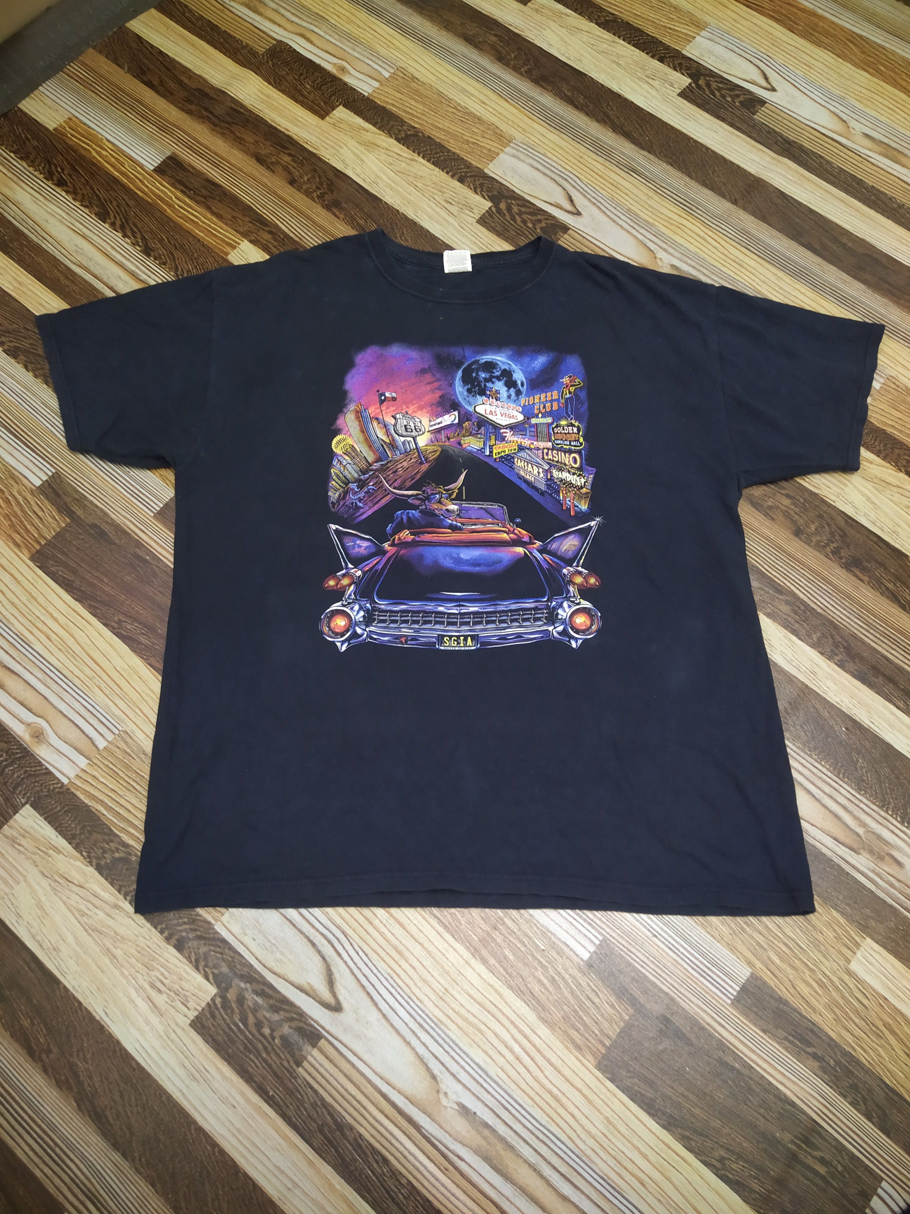 Grailed Vintage Y2k Las Vegas Neon Graphic Classic Car Art Tee Hoodie, Sweatshirt | FlexRushtees.com