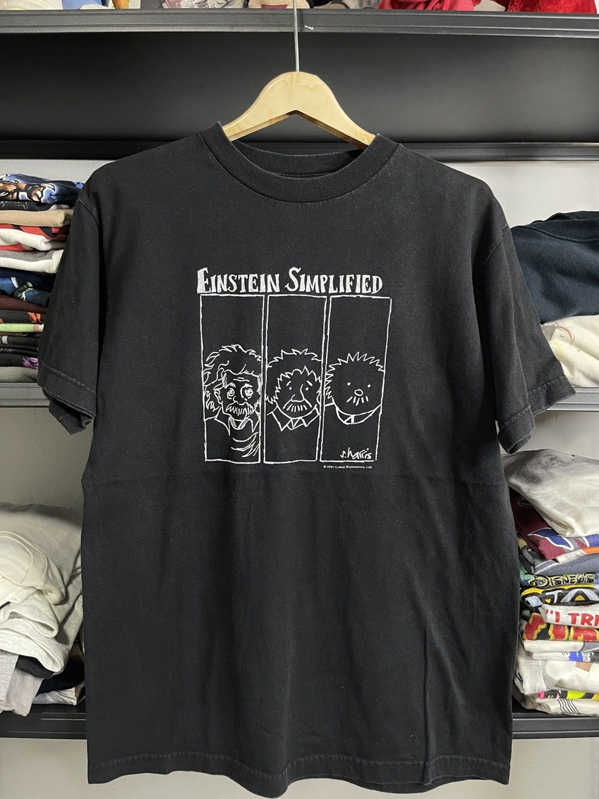 Arts Science Vintage 1991 S Harris Einstein Simplified Cartoon Tees Hoodie, Sweatshirt | FlexRushtees.com