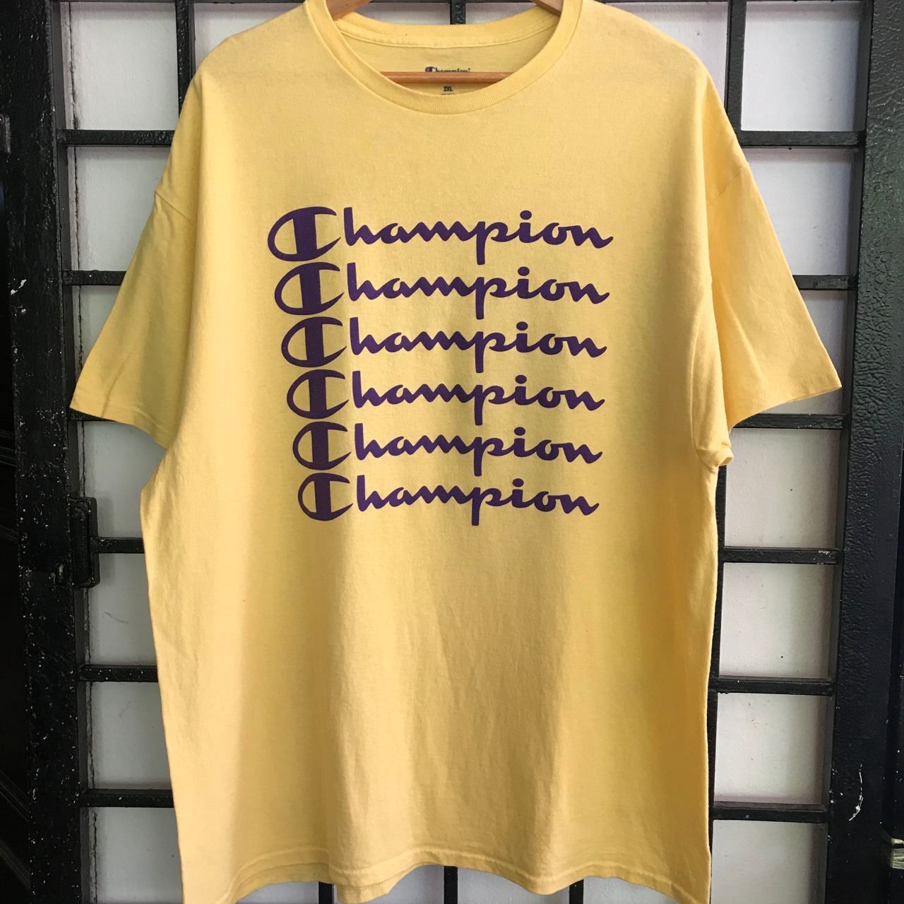 Champion Spell Out Logo Oversized Tee Hoodie, Sweatshirt | FlexRushtees.com