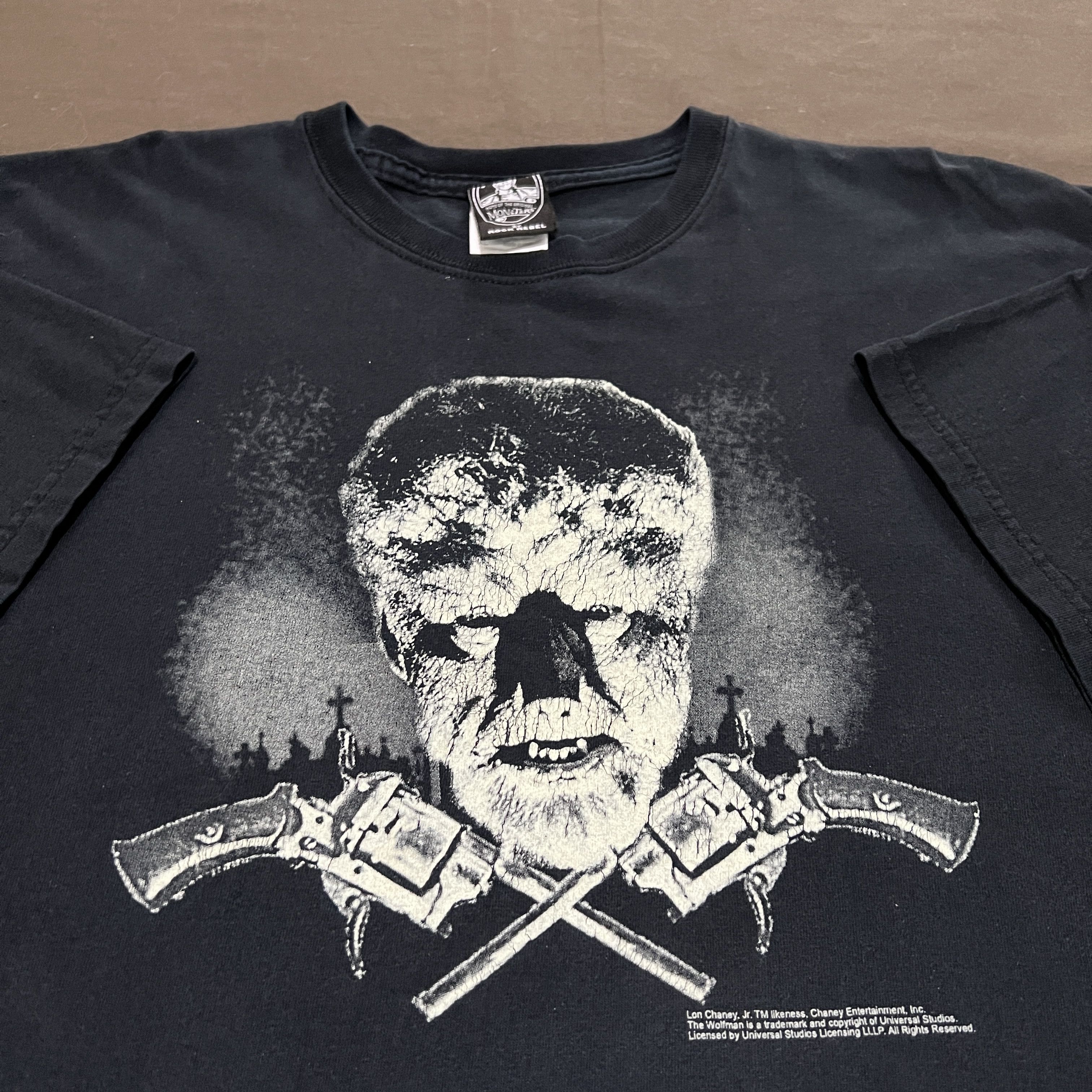 Vintage Y2k Wolfman Universal Monster Promo Tee Horror Xl Hoodie, Sweatshirt | FlexRushtees.com