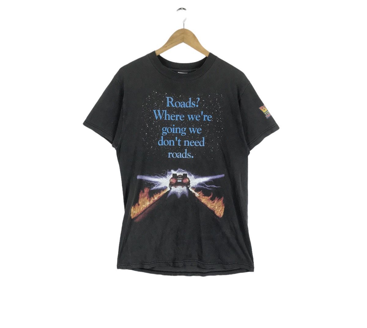 Vintage Faded Back To The Future Fiction Film Movie T Shirt