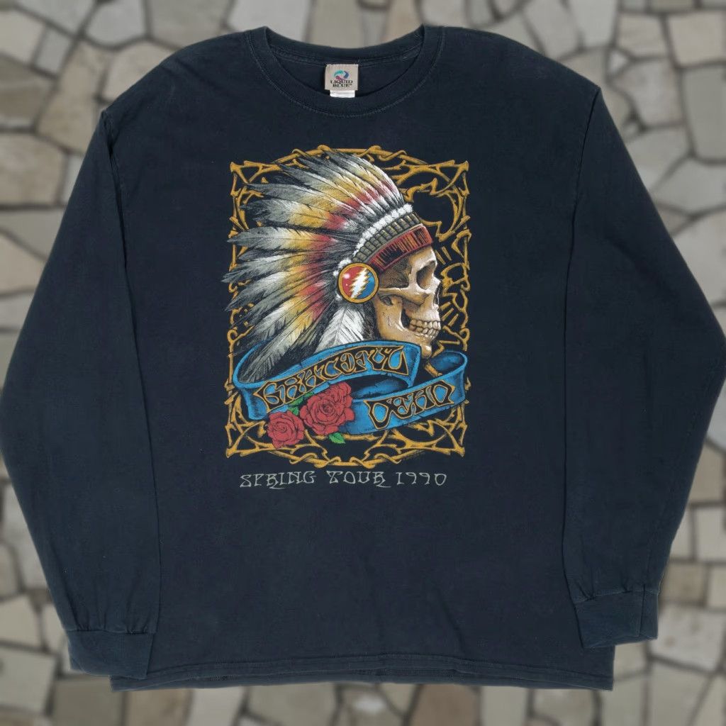 Liquid Blue Vintage Grateful Dead Spring Tour 1990 Liquid Blue Long Sleeve Tee Shirt 2000 Xl Hoodie, Sweatshirt