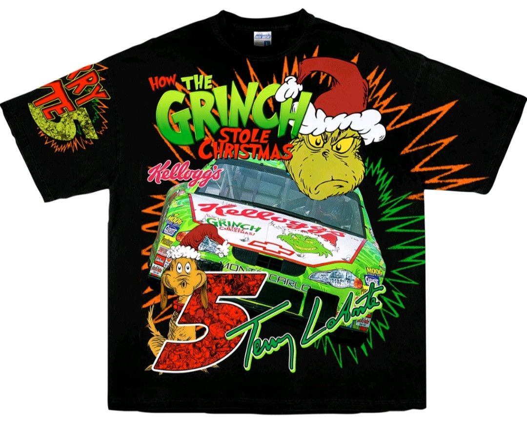 Japanese Brand Rare Nascar The Grinch Terry Labonte Christmas Bootleg Tees Hoodie, Sweatshirt | FlexRushtees.com