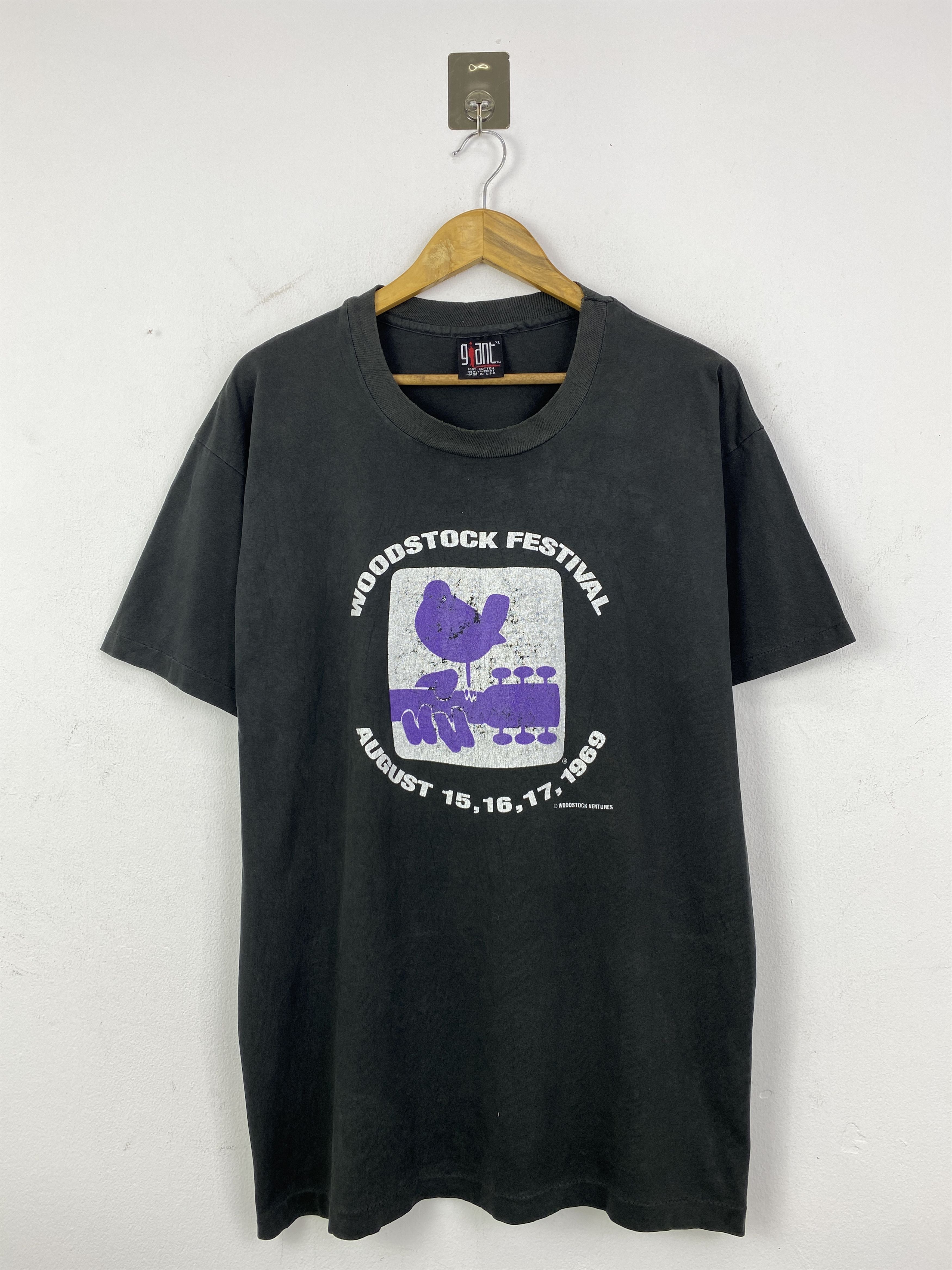 Giant Vintage 90s Woodstock Festival T Shirt Ta0743