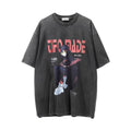 Vintage Men S Loose Casual Distressed Washed Anime Printed T Shirt Hoodie, Sweatshirt | FlexRushtees.com