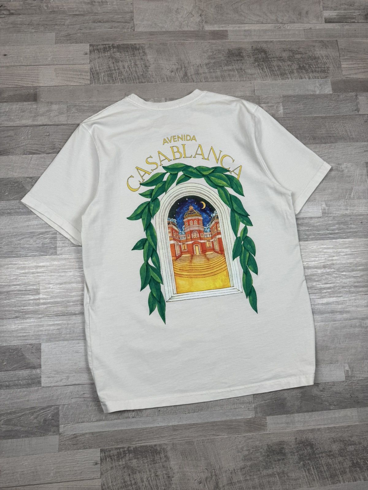 Casablanca Avenida Big Logo White T Shir L Sz T-Shirts, Hoodie, Sweatshirt | FlexRushtees.com