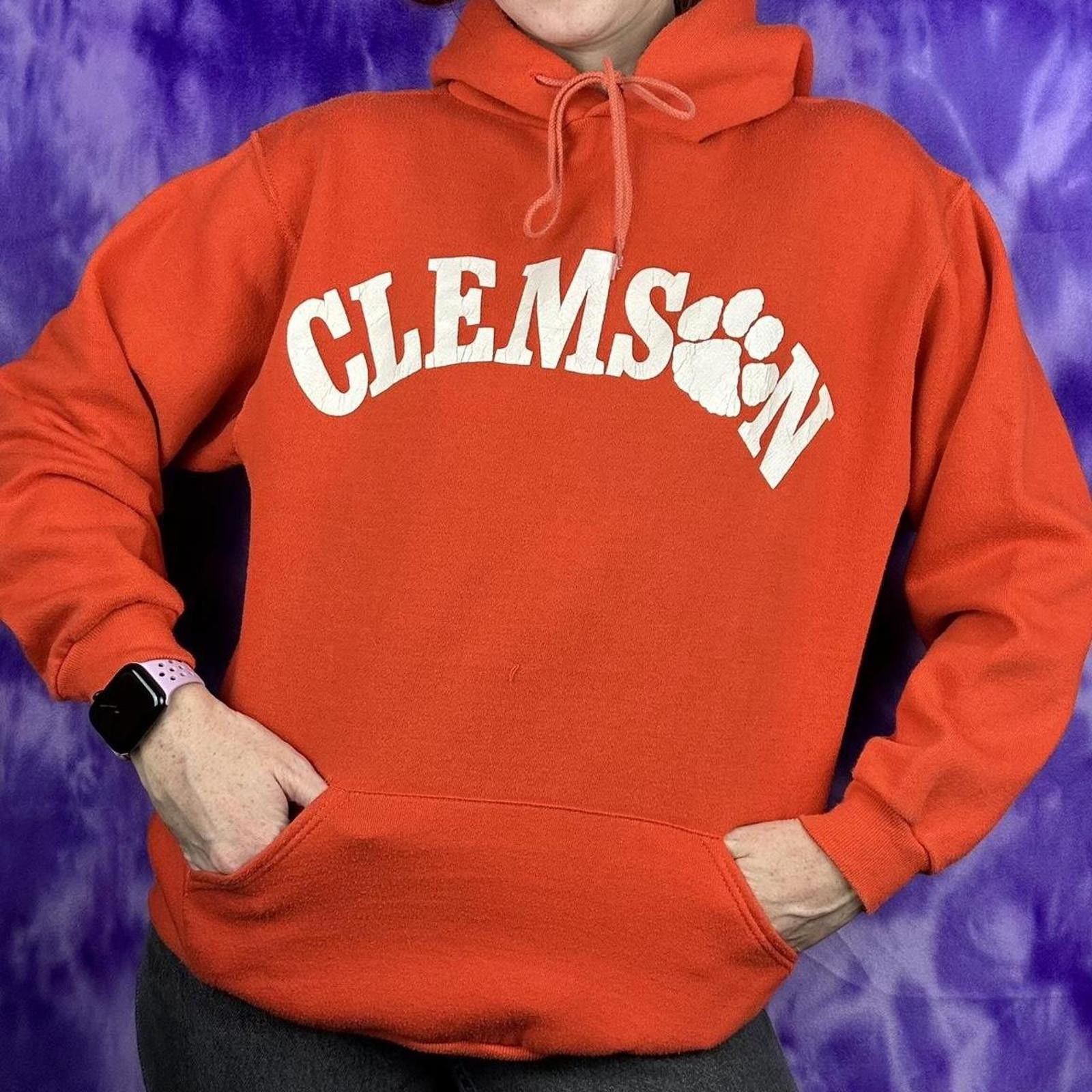Russell Athletic Vtg Russel Athletic Clemson Tigers Orange University Hoodie