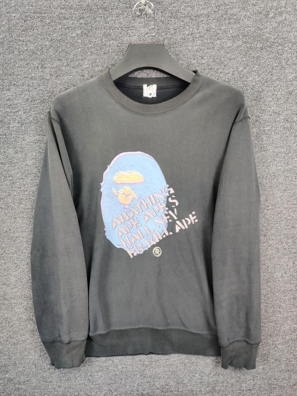 Bape Thrashed Vintage 90s A Bathing Ape Sun Faded Sweatshirt T-Shirts, Hoodie | FlexRushtees.com