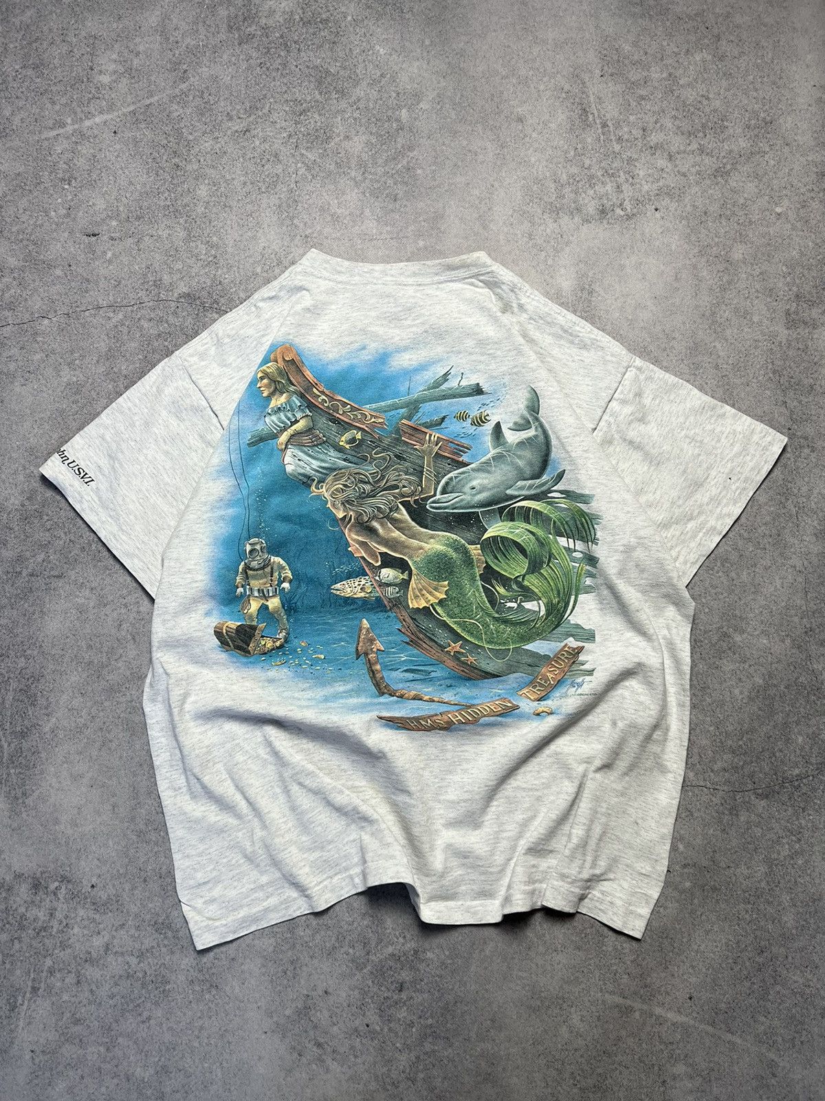 Japanese Brand X Vintage Vintage Caribbean 1993 Faded Mudwash Ocean Tee Shirt