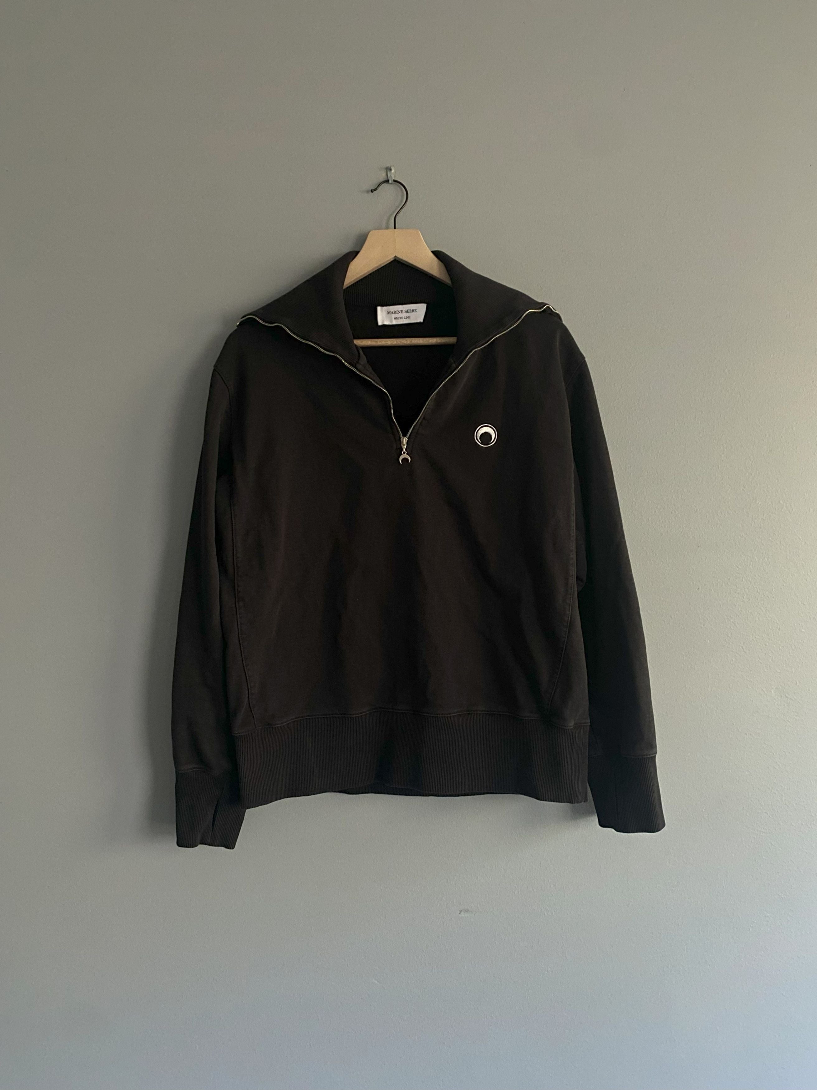 Serre Marine Serre White Line Half Zip Sweatshirt