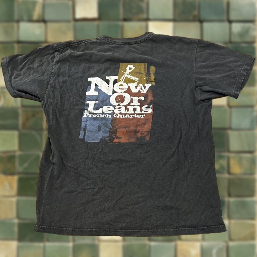 Hanes Vintage New Orleans French Quarter T Shirt Large Y2k Hanes Men S Black Cotton Crew Neck Short Hoodie, Sweatshirt