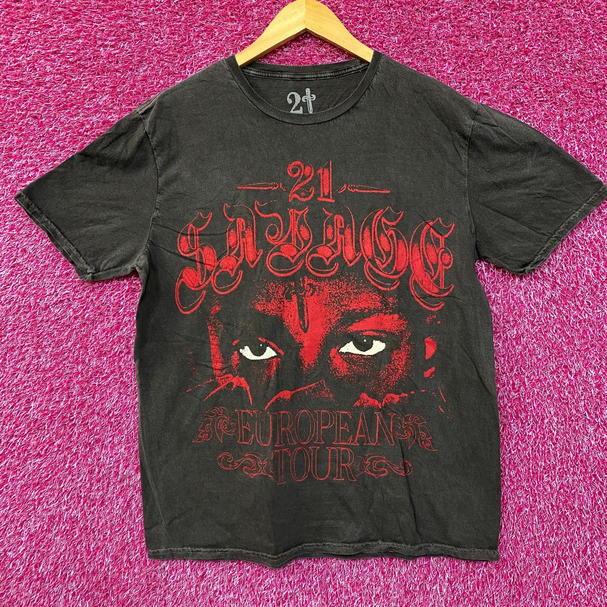 Savage 21 Savage European Rap Tour Tshirt Size Medium Hoodie, Sweatshirt | FlexRushtees.com