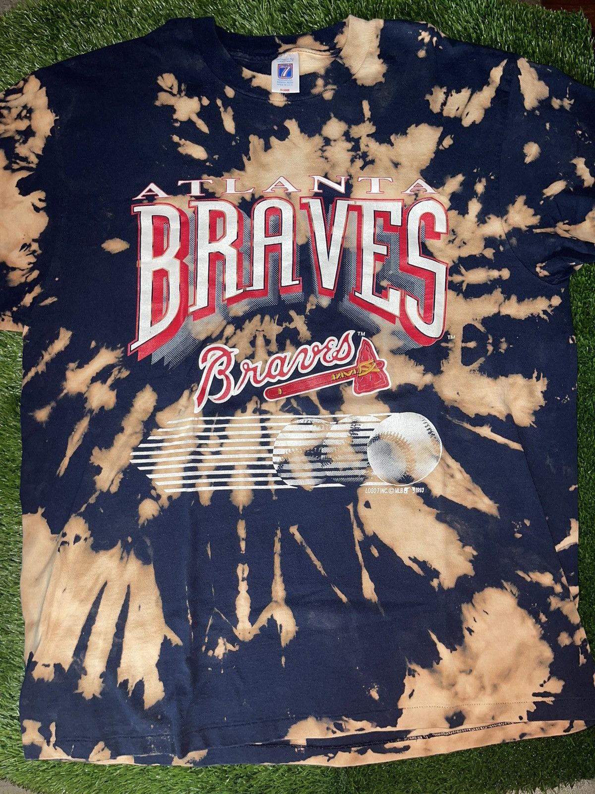 Vintage Atlanta Braves Belched Dyed Tee Hoodie, Sweatshirt | FlexRushtees.com