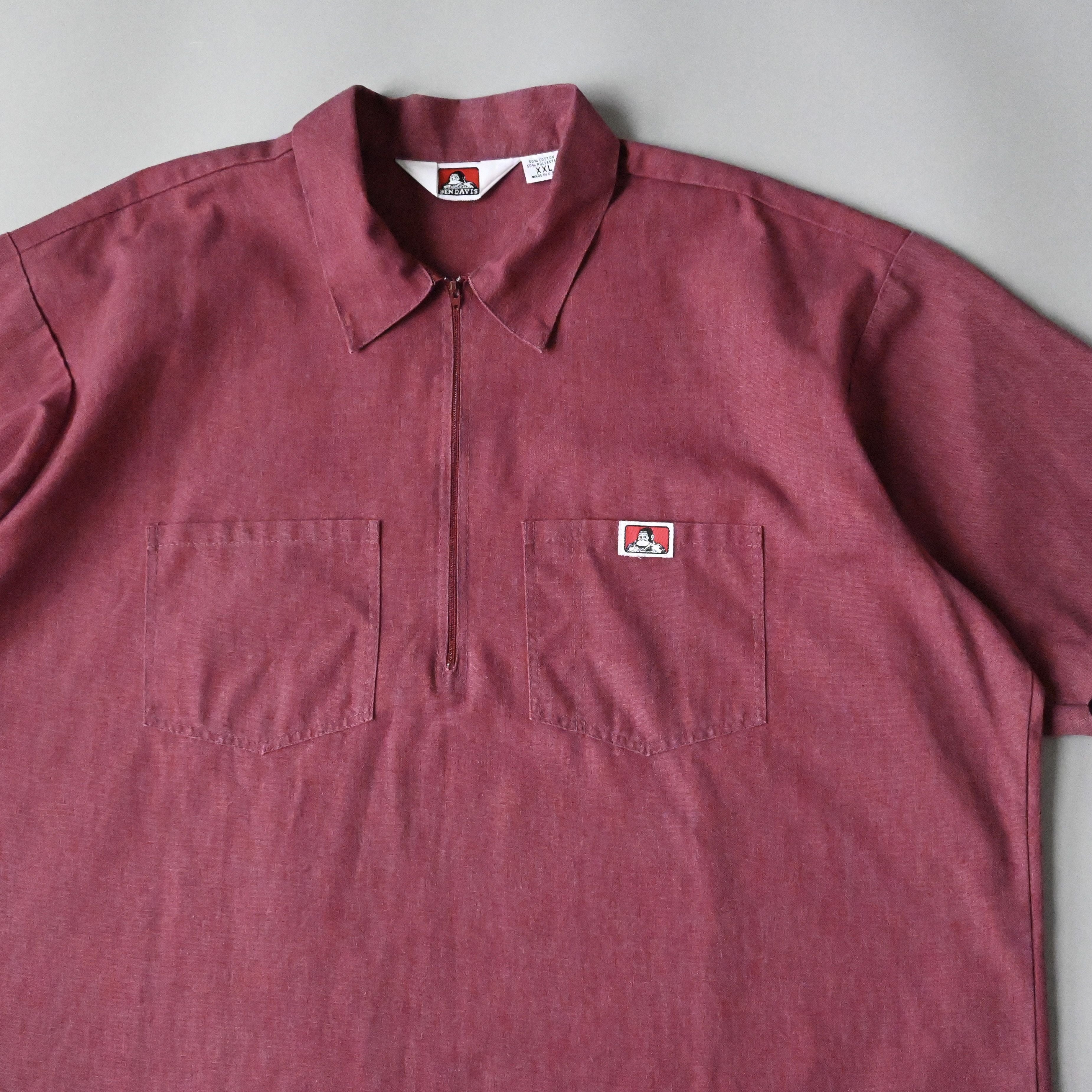 Ben Davis Vtg 90s Ben Davis Halfzip Pullover Shirt Bordeux Xxl