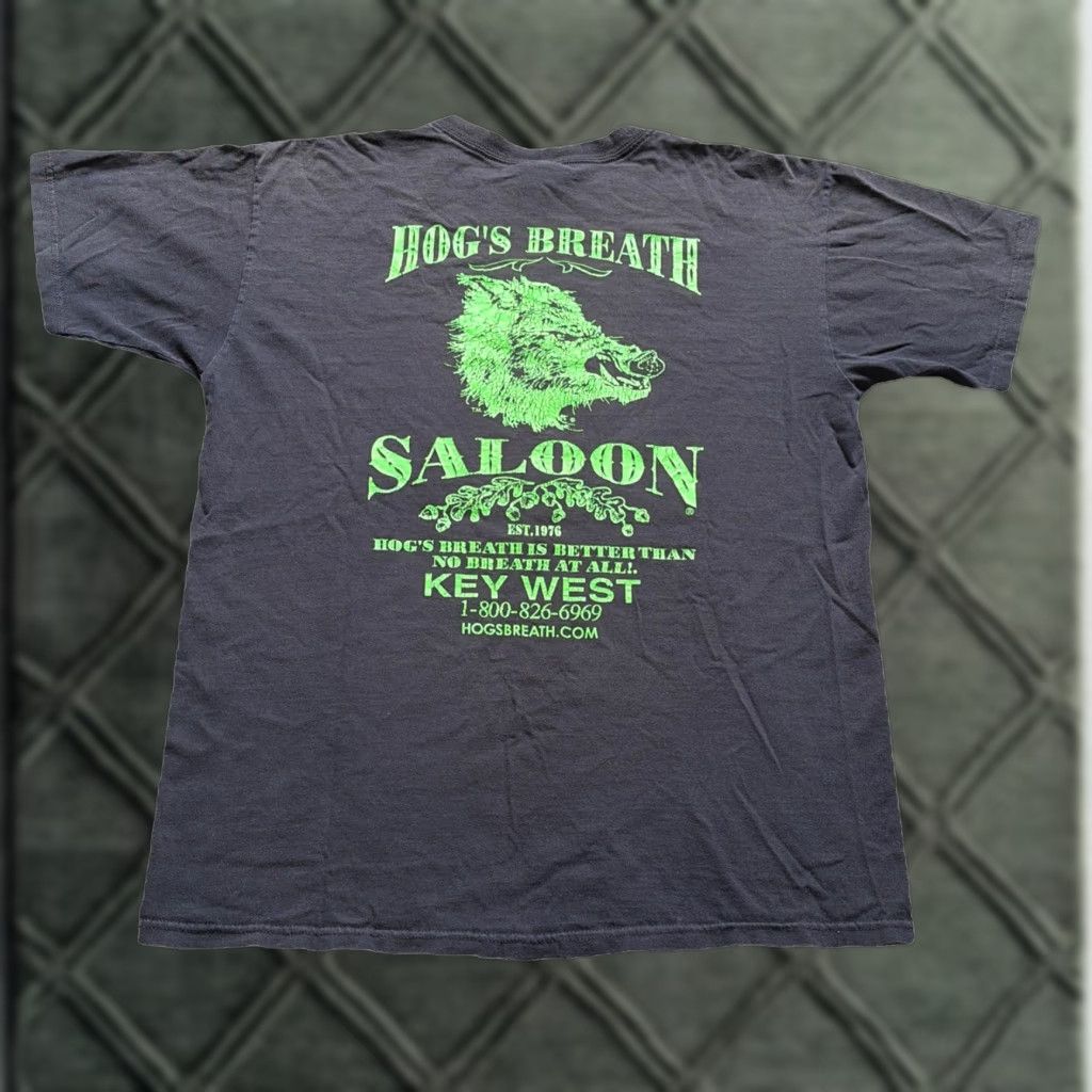 Fruit Of The Loom Vintage 90s Hogs Breath Bar Restaurant Promo T Shirt Key West Florida Fruit Of The