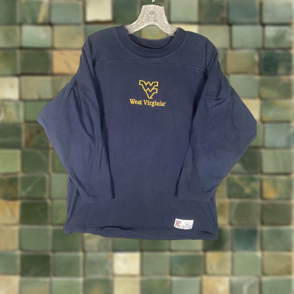Vintage Eagle West Virginia Mountaineers Long Sleeve Shirt Xxl Boys Wait