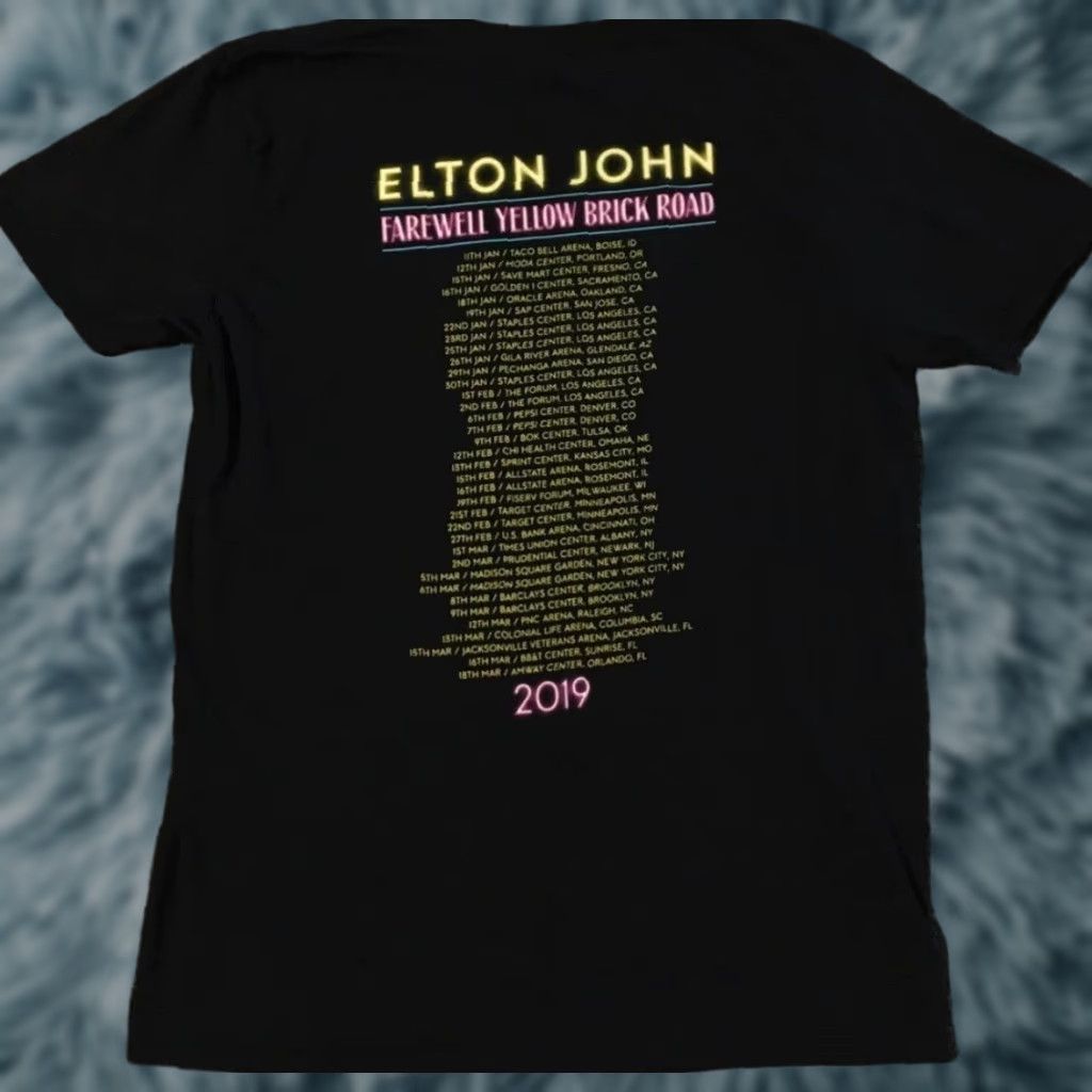 Vintage Elton John Farewell Yellow Brick Road Tour Shirt L Men S Black Rock Concert Band Ret Hoodie, Sweatshirt