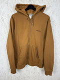 Vintage Carhartt Embroidered Logo Zip Hoodie Brown L