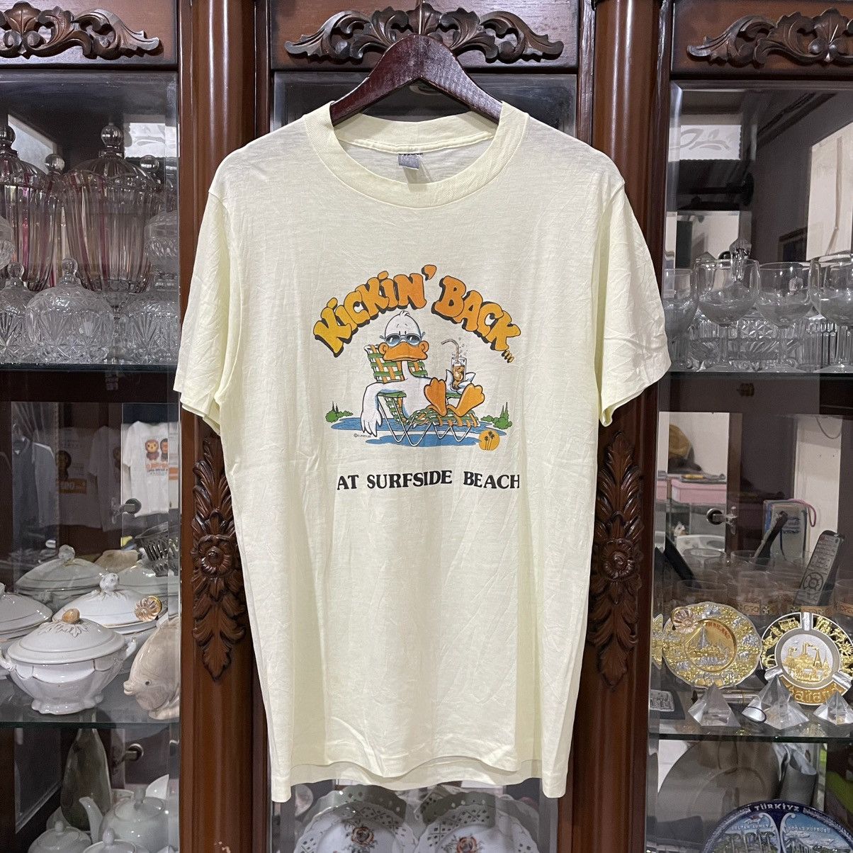Vintage Rare 80s Kickin Back At Surfside Beach Tee