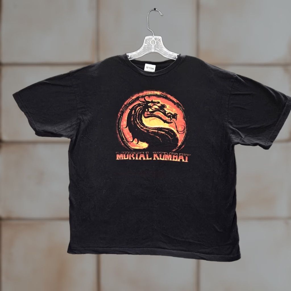 Logo 7 Mortal Kombat Shirt Xl Black Graphic Crew Neck Short Sleeve Tee Mens