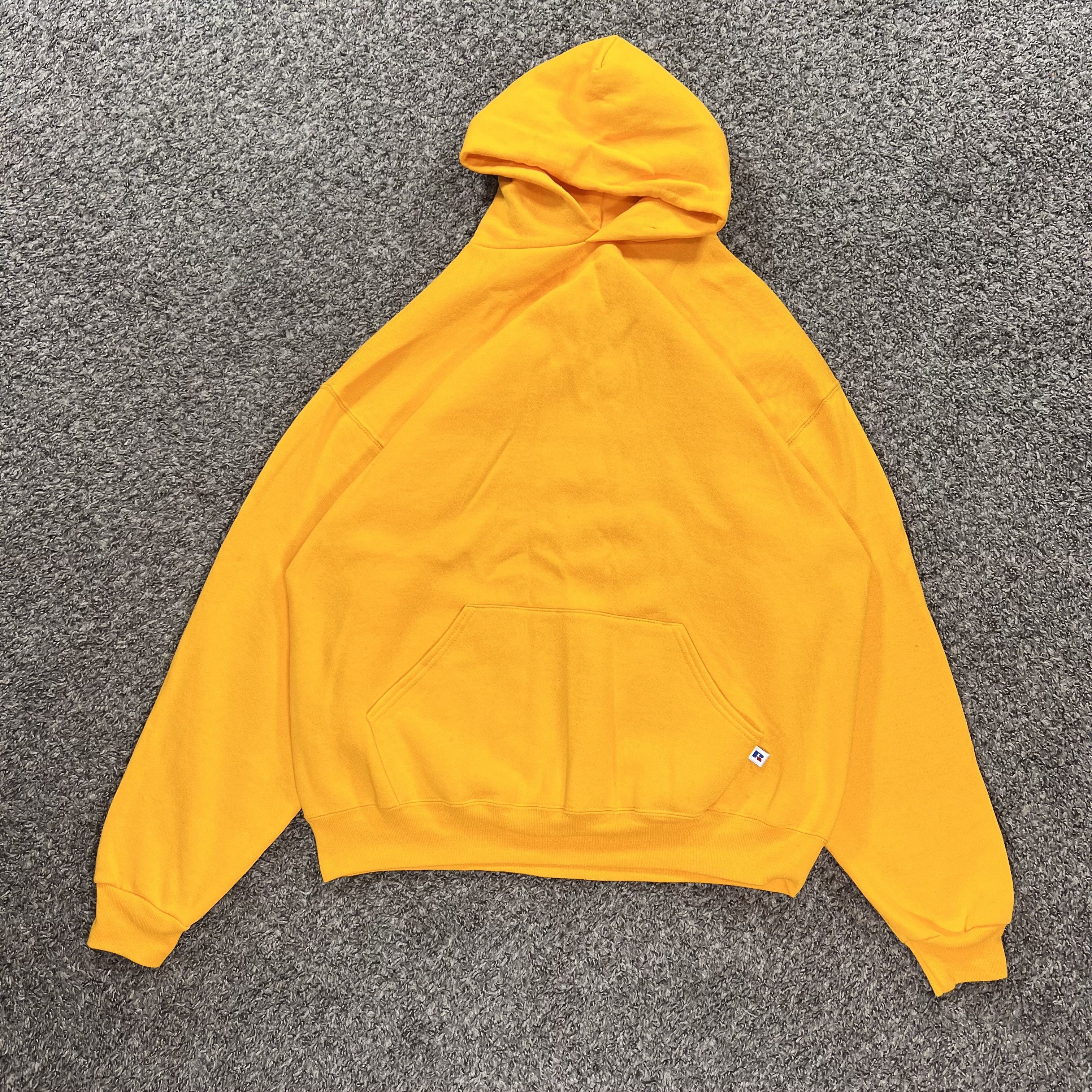 Russell Athletic 1990 S Vintage Blank Yellow Russell Hoodie