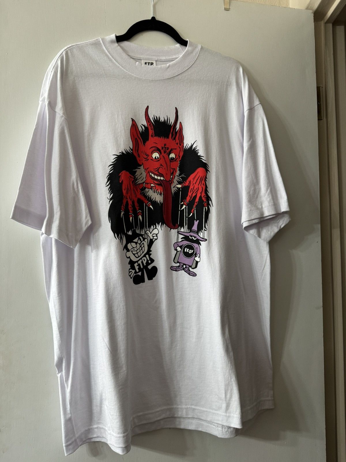 Fuck The Population Ftp Devil Boris White Graphic T Shirt Hoodie, Sweatshirt | FlexRushtees.com