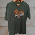 Mountain Vintage The Mountain T Shirt Men Xl Green Twin Tigers Beautiful 2007 Animals Cotton