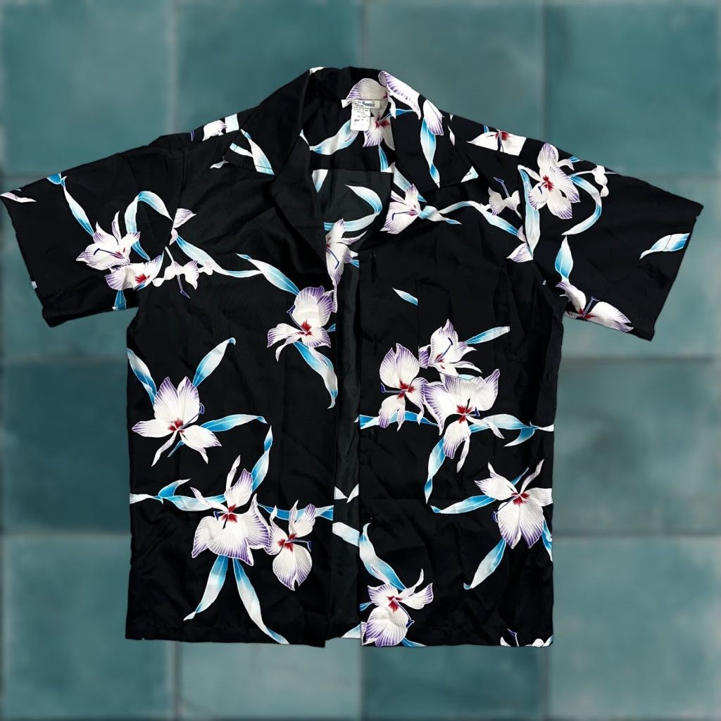 Vintage Hawaiian Shirt Rockabilly Floral Multi Color 60s 70s Disco Hawaii M Colorful Shirt M