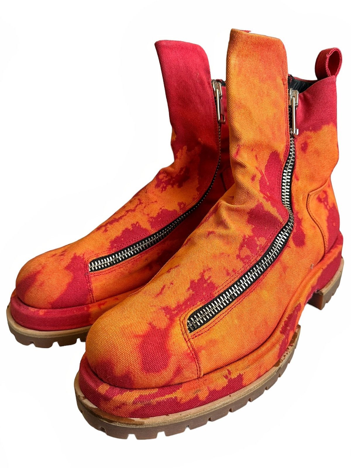 424 Sample 1 1 Bleach Red Double Zip Moto Boot
