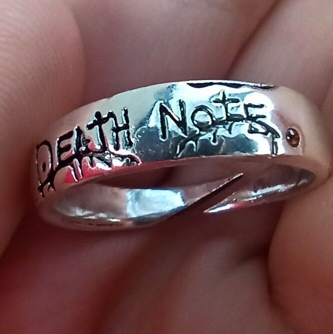 Japanese Brand Death Note Anime L Silver Tone Adjustable Ring Japan Manga