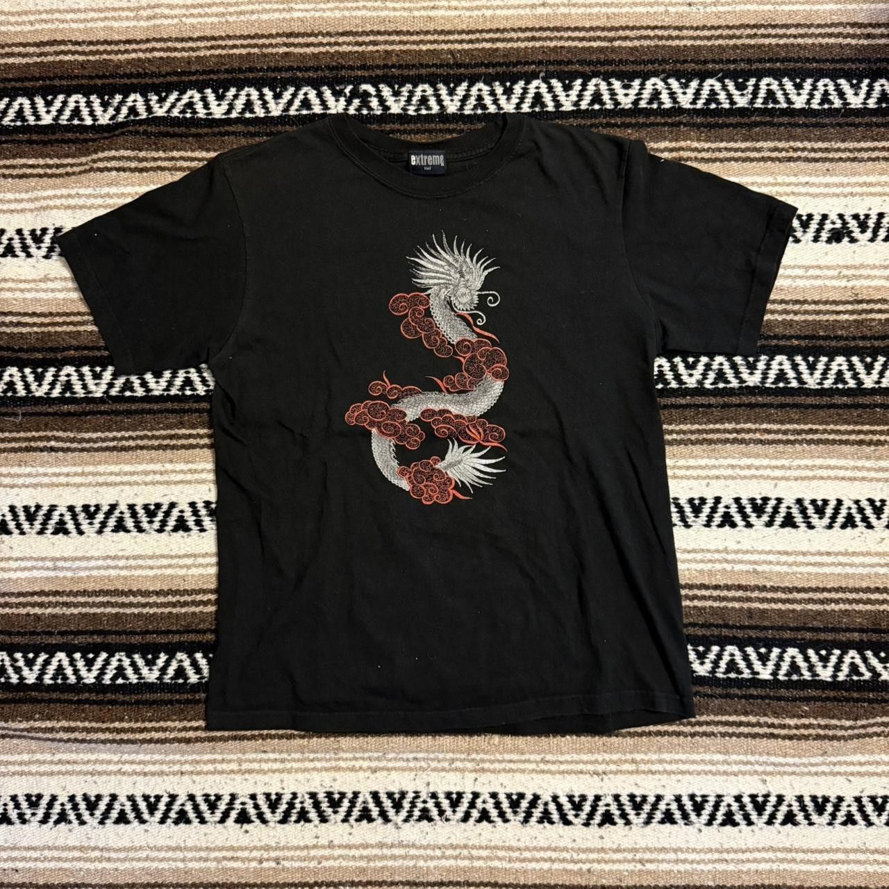 Cashmere Extreme Limit Y2k Jnco Style Tribal Japanese Dragon Tee