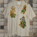 Factory The Quacker Factory Blouse Large Animal Print Linen Shirt With Rhinestones For Women