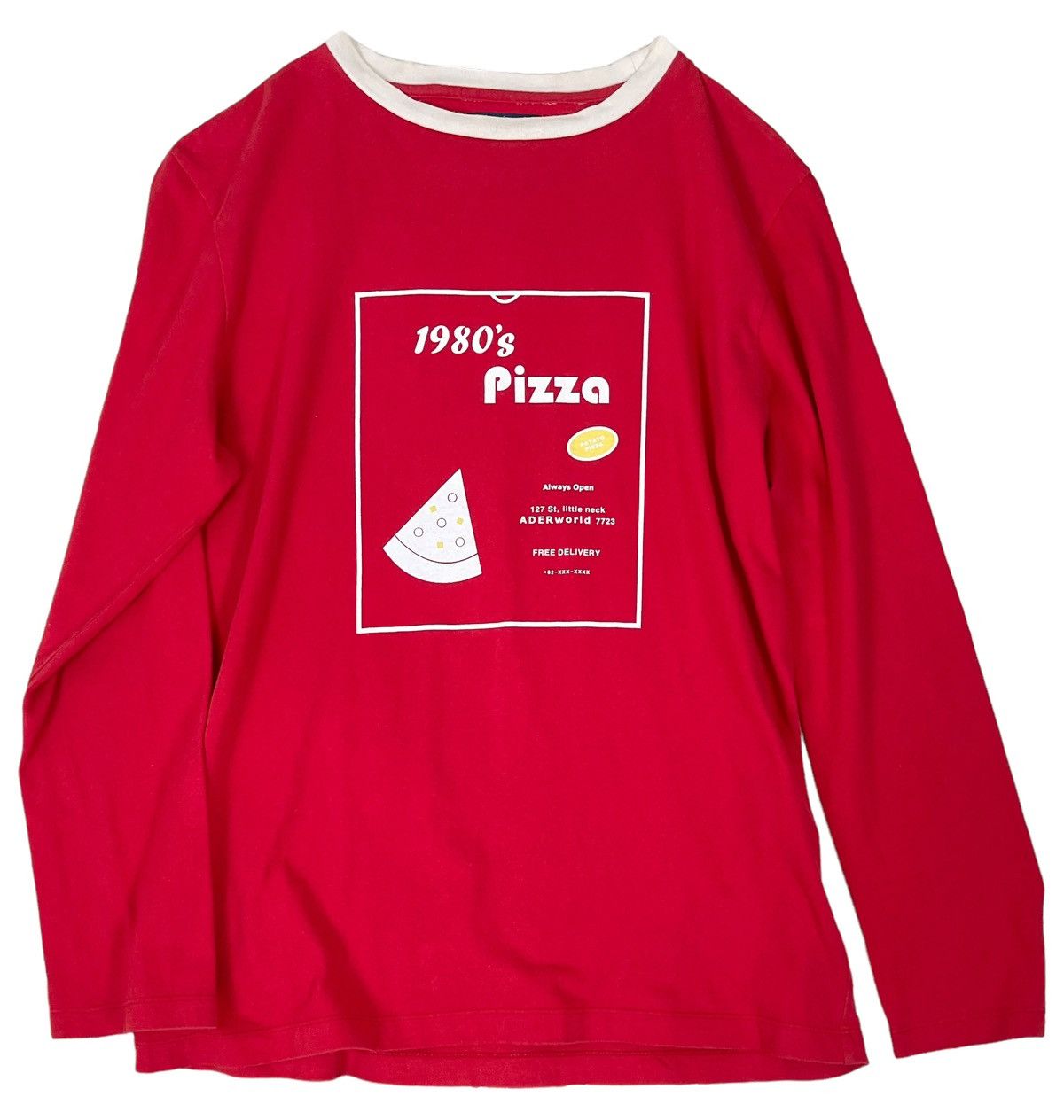 Error Ader Error 1980s Vintage Pizza Receipt Long Sleeve