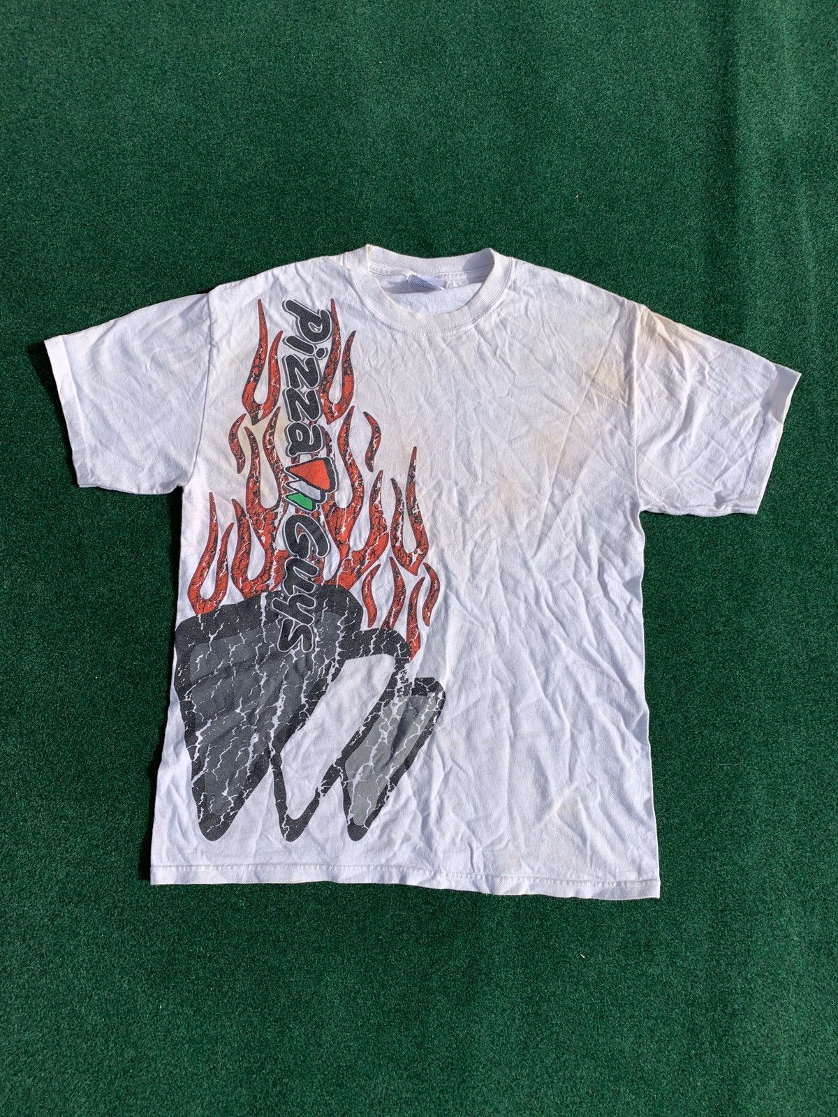 Vintage 90 S Pizza Guys Flame Tee Hoodie, Sweatshirt | FlexRushtees.com