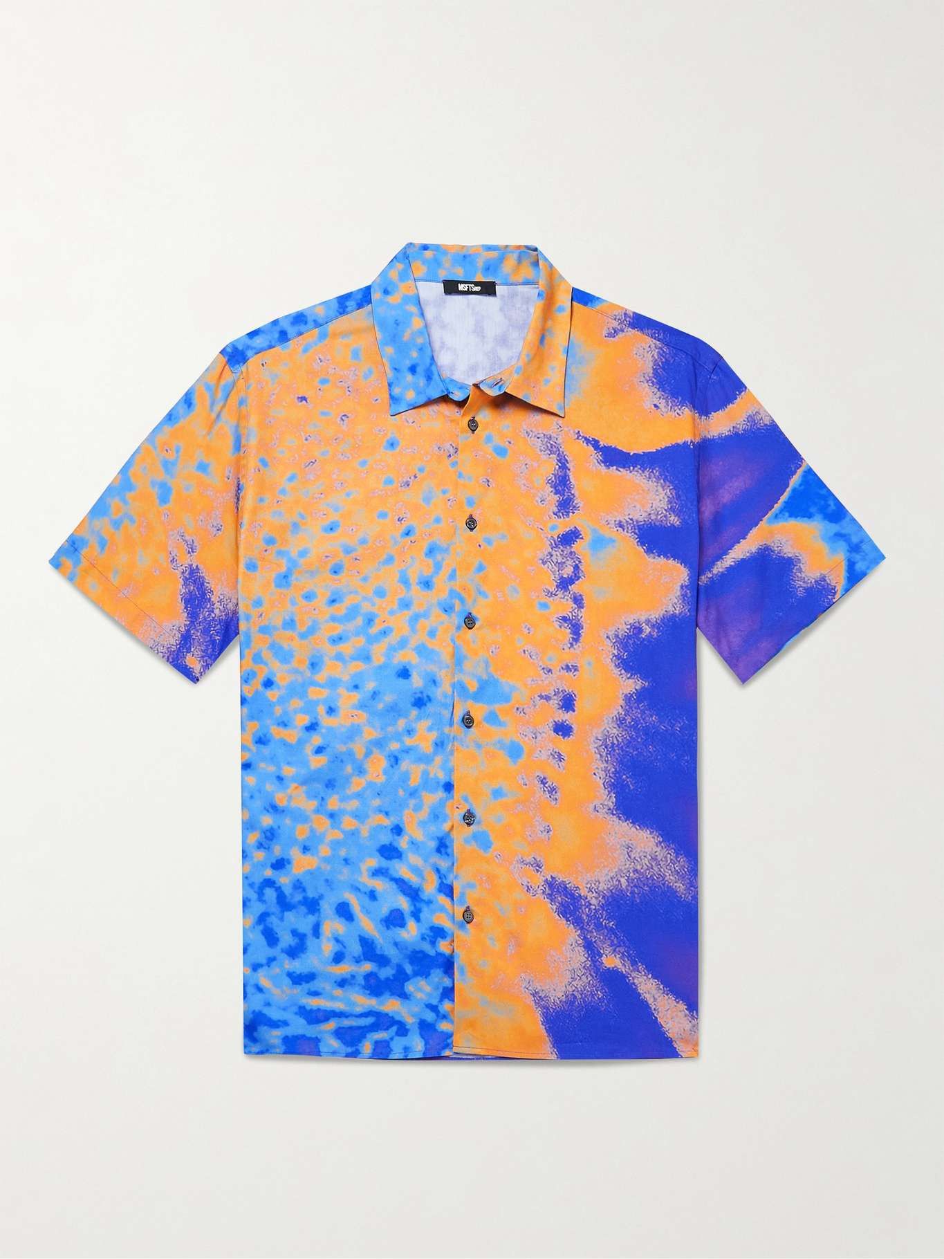 Msftsrep Printed Acid Tie Ss Trippy Summer Shirt Orange
