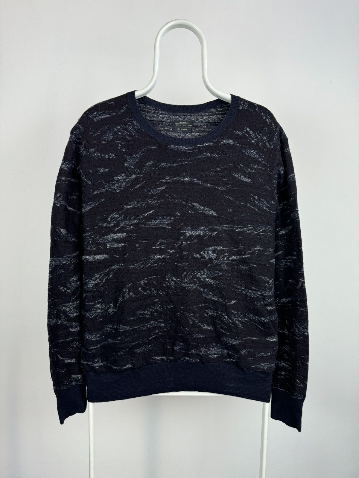 Allsaints All Saints Cotton Wool Linen Diablo Crew Sweatshirt