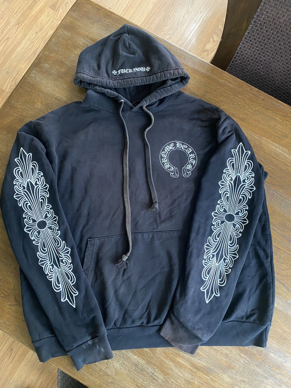 Hearts Chrome Hearts Horseshoe Hoodie Sun Bleached
