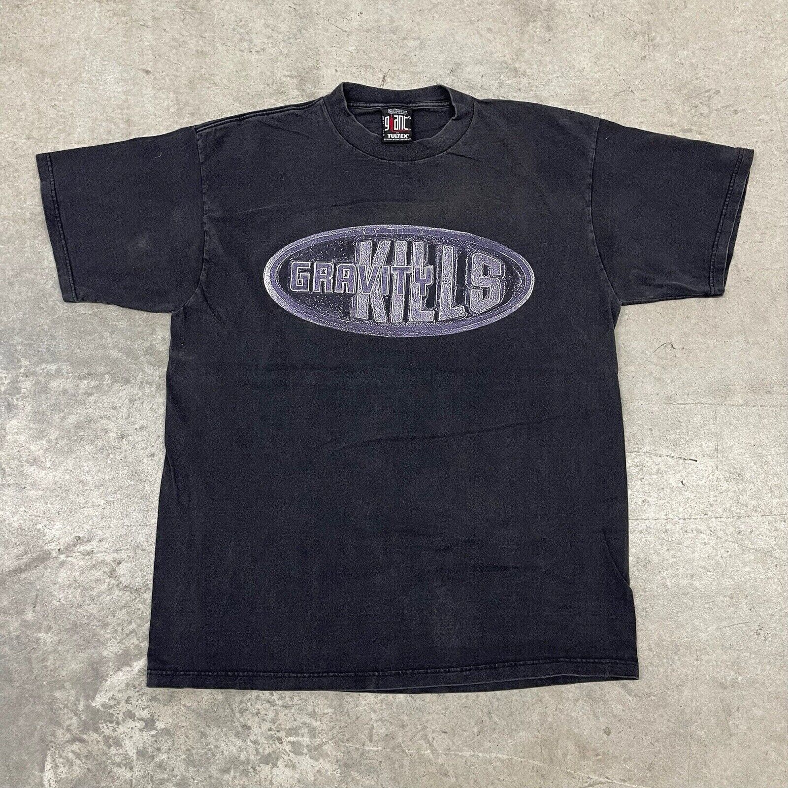 Giant X Vintage Vintage 90s Gravity Kills Tour Band Tee Faded Black T Shirt