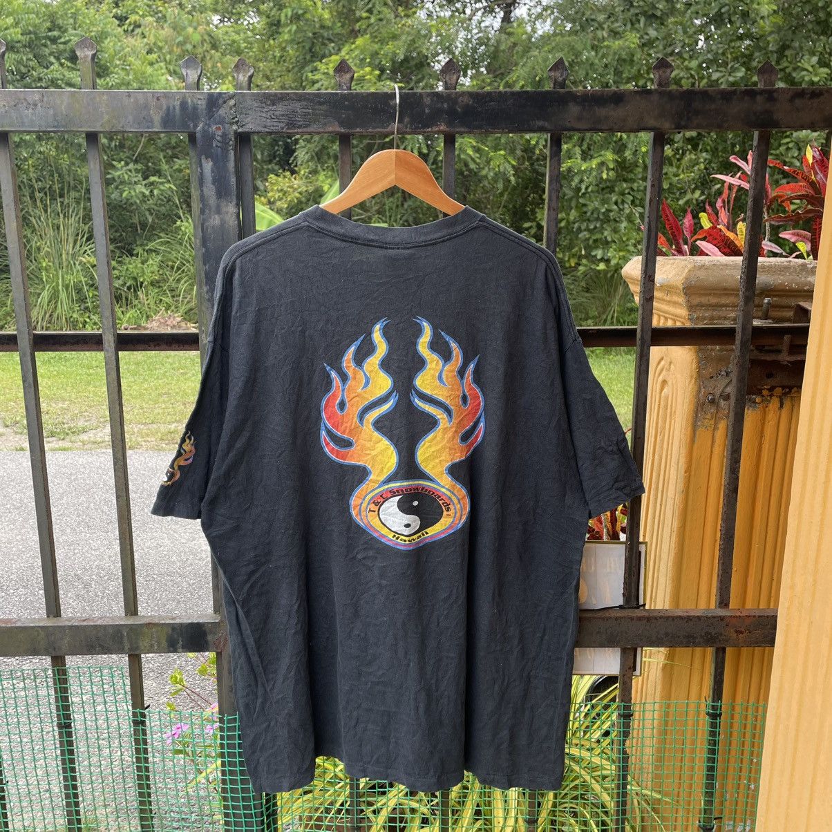 Vintage 90s T C Surf Hawaii Big Flame Logo Surf Skate Tee Hoodie, Sweatshirt | FlexRushtees.com