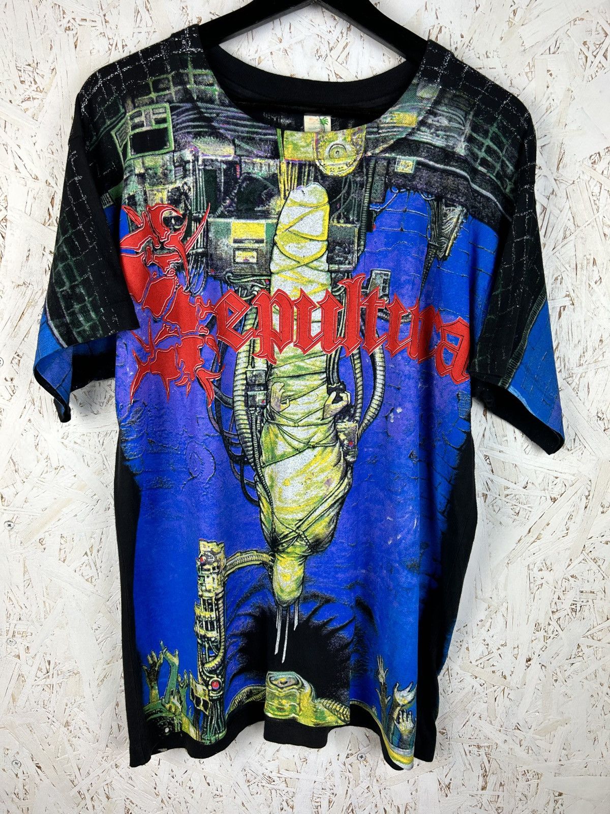 Band Tees 90s Sepultura Chaos A D Aop Allover Print Album T Shirt Hoodie, Sweatshirt | FlexRushtees.com
